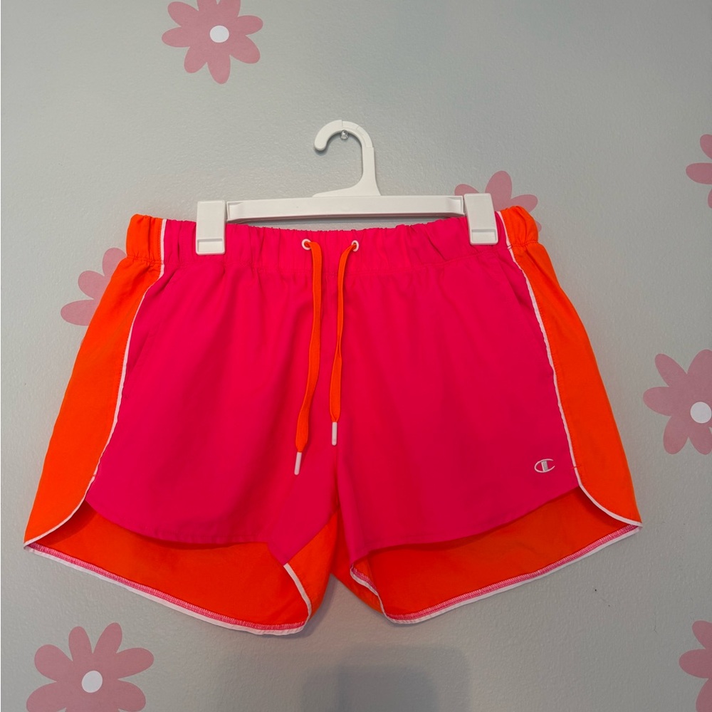 Champion Women's Athletic Shorts in Pink and Orange